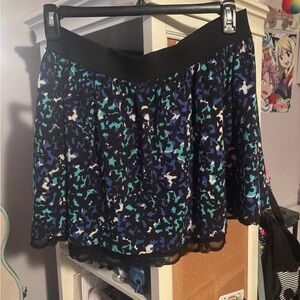 Stylish Black and Blue Butterfly Skirt